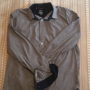 NWOT Under Armour navy/white button down shirt